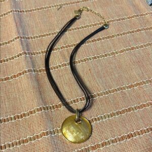 Lia Sophia Gold Pendant Necklace with Black Cord